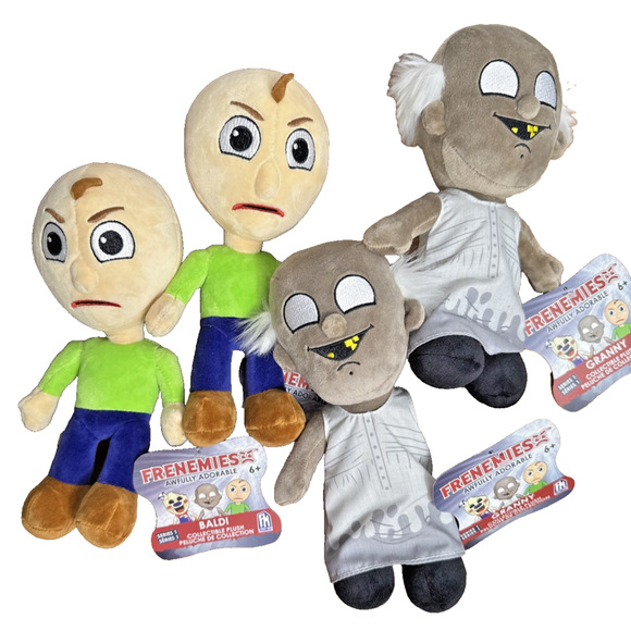Frenemies Stuffed Plush 4 Figure Lot Granny Baldi NWT 9" Roblox Series 1 Gamers - Picture 1 of 9